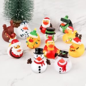 12pcs Christmas Rubber Duck Toys | Cute Holiday Ducky Gifts & Party Decor - Image 3