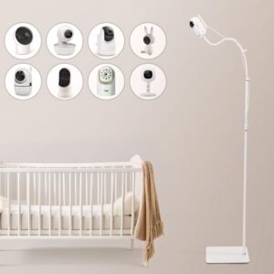 GOOZIE Baby Monitor Mount Floor Stand Holder Compatible with Most Universal Camera Models Boifun, Eufy, ieGeek, Vtech, VTimes, Hello Baby Monitor Stand Adjustable Height Baby Monitor Mount