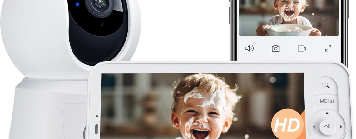 ARENTI Baby Monitor, Video Baby Camera with 5-Inch Wireless Display, 360° View, Auto-Night Vision, Temperature Sensor, Sound & Motion Detection, 2 Way Audio, VOX Mode