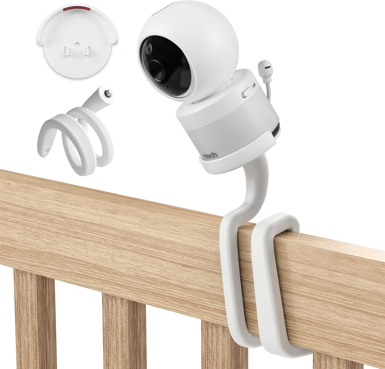 Huafly Baby Monitor Mount for VTech VM5463 Video Baby Monitor,No Drill Wall Mount Flexible Camera Bracket with Base Indoor Home Security Camera Holder