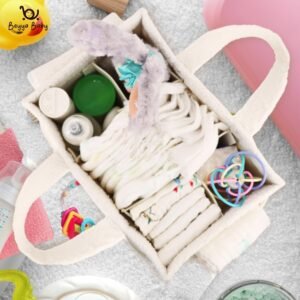 Beyya Portable Baby Diaper Caddy Organizer - Sherpa Brown Nursery Storage - Image 3