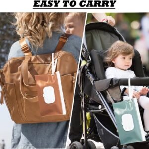 Portable Baby Wipes Dispenser - Refillable, One-Press, 4-Pack for Travel - Image 5