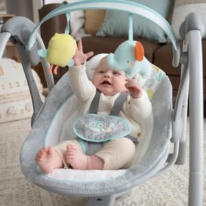 5-Speed Portable Baby Swing with Music & Nature Sounds - Ingenuity Hugs & Hoots - Image 12