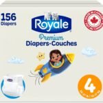 Royale Premium Diapers, Size 4 (22-37 lb), 156 Count, Disposable Baby Diapers (Packaging may vary)