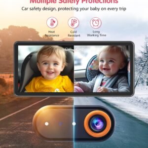 Dual Channel Baby Car Camera for 2 Kids - 7.2” 1080P Display & Night Vision - Image 4