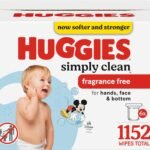 Baby Wipes; Huggies Simply Clean; UNSCENTED; Hypoallergenic; 6 Refill Packs; 1152 Count
