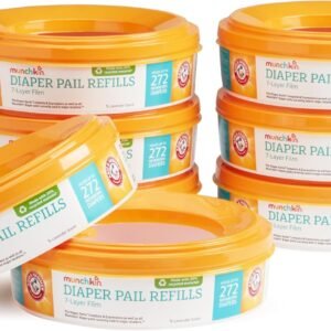 Munchkin Arm & Hammer Diaper Pail Refill Rings, 2,176 Count, 8 Pack (272 Count each)