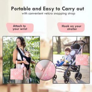 Portable Waterproof Diaper Changing Pad - Compact, Wipeable Travel Mat (Pink Flowers) - Image 2