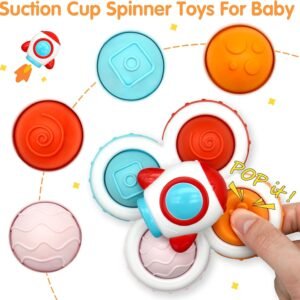 Suction Cup Spinner Toys for Babies & Toddlers - Bath & Travel Fun (3 Pcs) - Image 4