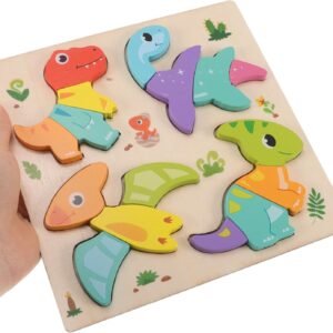 Wooden Animal Puzzle - Montessori Shape Matching Game for Kids - Image 4