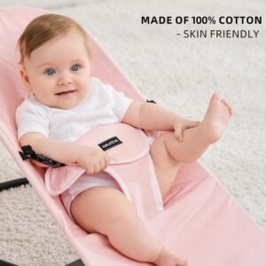 iGRATENS Baby Bjorn Bouncer Cover - 100% Cotton, Machine Washable, Pink - Image 2
