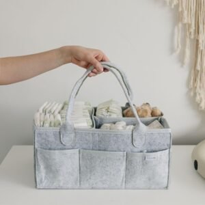 PUTSKA Nursery Storage Basket - Diaper Caddy Organizer for Newborn Essentials - Image 3