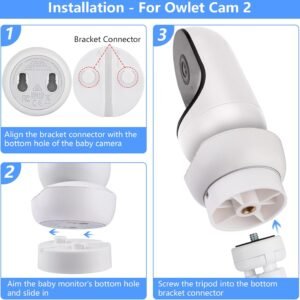 Flexible Tripod Mount for Owlet Cam & Cam 2 - No Tools, No Damage, White - Image 7