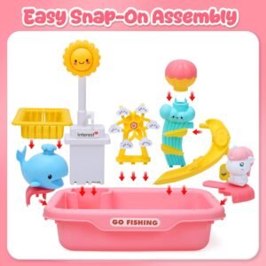 Cute Stone Kids Play Sink with Running Water & Electric Faucet Toy - Image 7