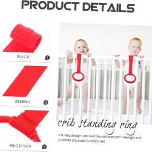 2-Pack Red Pull Rings for Newborns | Walking Assist Tools for Motor Skills - Image 7