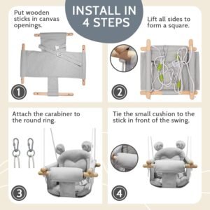 GFU Baby Swing - Secure Canvas Infant & Toddler Swing for Indoor/Outdoor Use - Image 5