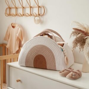 Blissful Diary Cotton Rope Diaper Caddy Organizer - Large Baby Shower Gift - Image 6