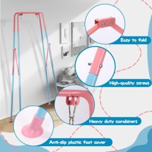 2-in-1 Toddler Swing & Jumper Set - Indoor/Outdoor, Easy Storage, Pink - Image 4
