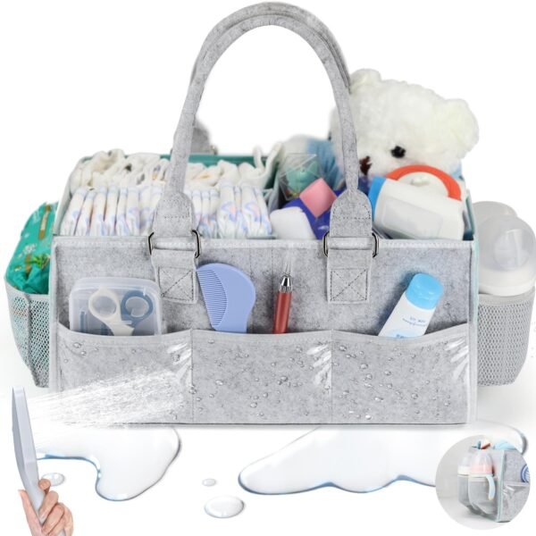 Ayakol Baby Diaper Caddy Organizer, Gift Registry for Baby Shower List，New Mom and Baby Must Haves Essentials, Neutral Baby Gift Basket with Waterproof 2025 new model