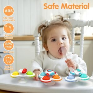 Suction Cup Spinner Toys for Babies & Toddlers - Bath & Travel Fun (3 Pcs) - Image 2