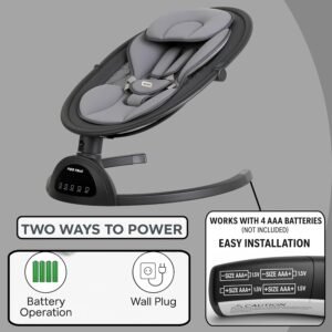 Portable Baby Swing for Infants - 3 Positions, 5 Speeds, Remote Control - Image 9