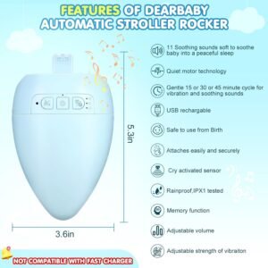 Rechargeable Baby Stroller Rocker | Soothing Sounds & Cry Sensor - Image 2