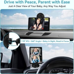 Pemacom Baby Car Camera for Twins: 7'' HD Dual Screen, Night Vision - Image 5