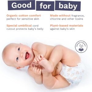 Pura Hypoallergenic Newborn Diapers Size 1 (4-11 lbs) - 32 Pack, Soft & Chlorine-Free - Image 3