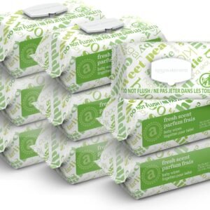 Amazon Elements Baby Wipes, Fresh Scent, White, 810 Count (9 Packs of 90)