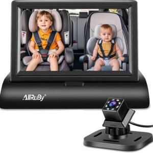 ALLRUBY Baby Car Camera Monitor,Baby car Mirror,Digital Display, View Infant in Rear Facing Seat with Wide Clear View,Aimed at Baby-Easily to Observe The Baby's Every Move