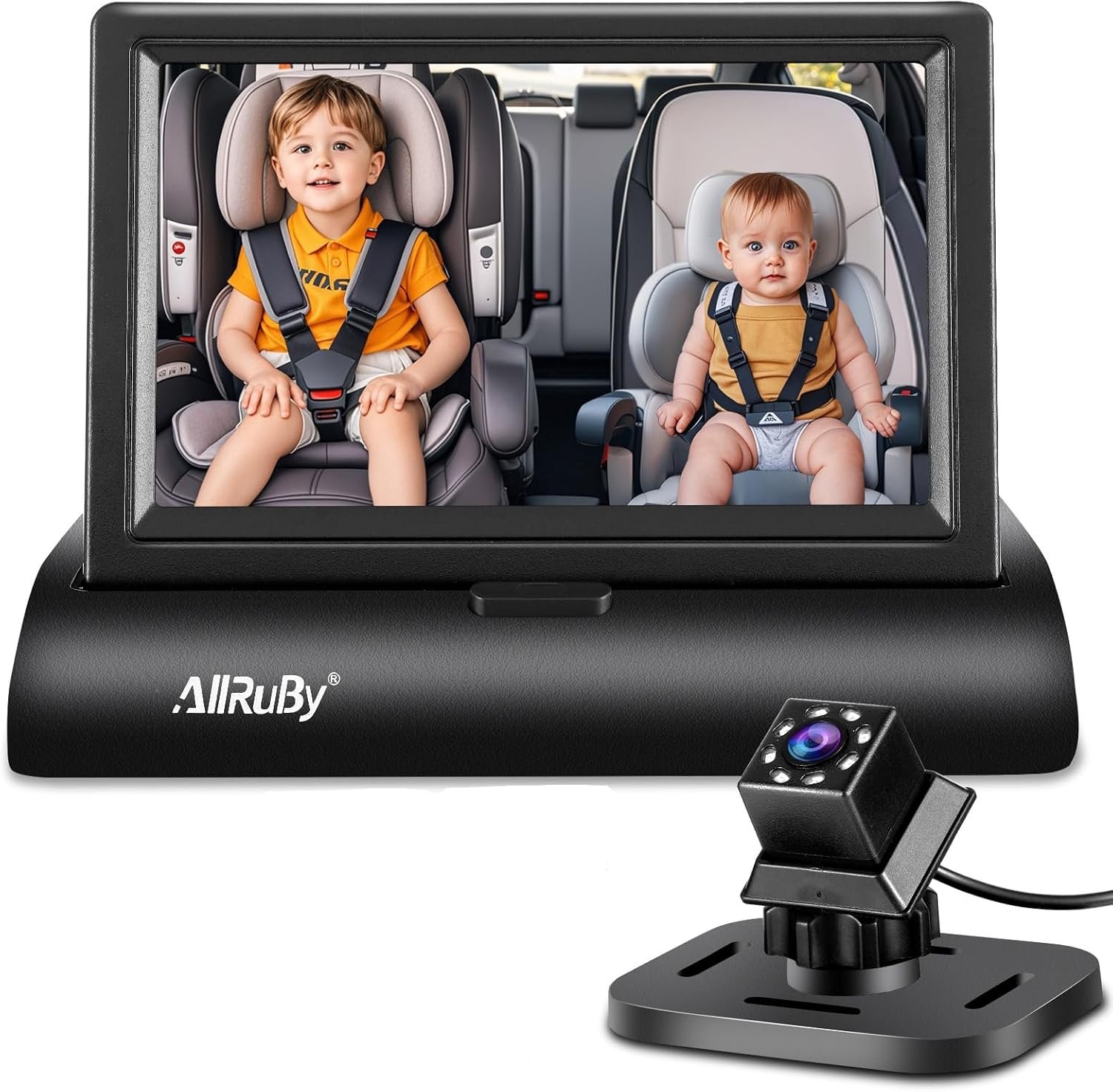 ALLRUBY Baby Car Camera Monitor,Baby car Mirror,Digital Display, View Infant in Rear Facing Seat with Wide Clear View,Aimed at Baby-Easily to Observe The Baby's Every Move