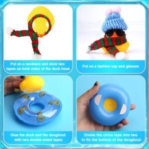Winter Style Rubber Duck Car Ornament - KINBOM Dashboard Décor (Blue Hat) - Image 4