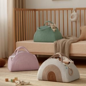 Blissful Diary Cotton Rope Diaper Caddy Organizer - Large Baby Shower Gift - Image 7