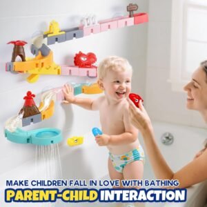 43 PCS Dino Theme Slide Bath Toys for Kids 4-8 | DIY Water Slide Set - Image 2