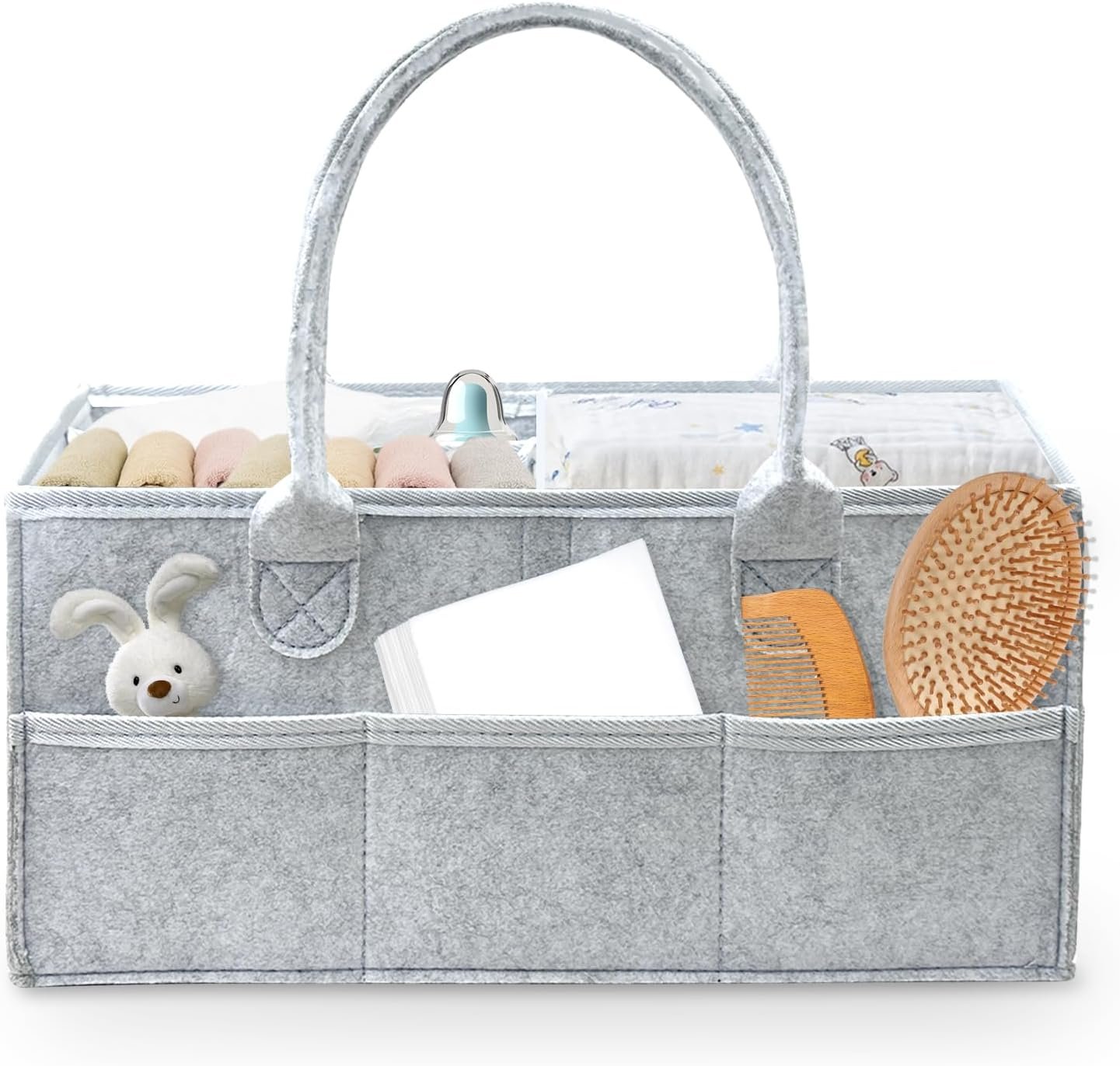 Baby Diaper Caddy Organizer and Storage,Diaper Bag Tote,Baby Gift Basket,Baby Clothes,Nursery Storage Bin and Car Organizer,Newborn Essentials Must Haves