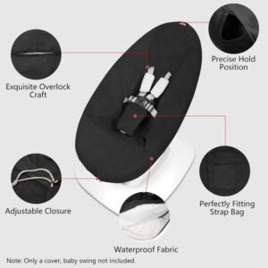 SNOOZYNEST Waterproof Swing Cover for 2022 Moms Swing, Soft Corduroy, Black - Image 4