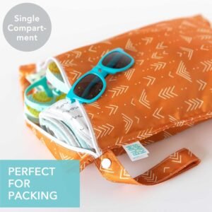 Bumkins Waterproof Wet Bag for Baby, Travel & Gym - Boho Orange, Zippered Reusable Pouch - Image 2