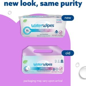 WaterWipes Adult Care Intimate Hygiene Wipes - 90 Extra Large Textured Wipes (3 Pack) - 99.9% Water-Based - Image 2