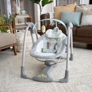 5-Speed Portable Baby Swing with Music & Nature Sounds - Ingenuity Hugs & Hoots - Image 13