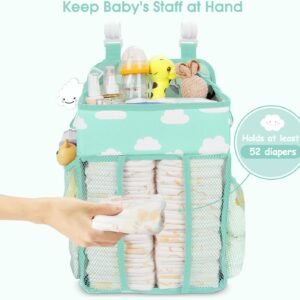 Maliton Hanging Diaper Caddy Organizer - Blue-Green Nursery Storage Solution - Image 8