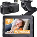 Wireless Baby car Camera, 40 Hours Battery Life & 940mn Night Vision, Car Baby Monitor no WiFi Needed, 1080P Video Record, 360° Adjustable, Rear Facing Back Seat Camera - Gifts for Newborn Essentials