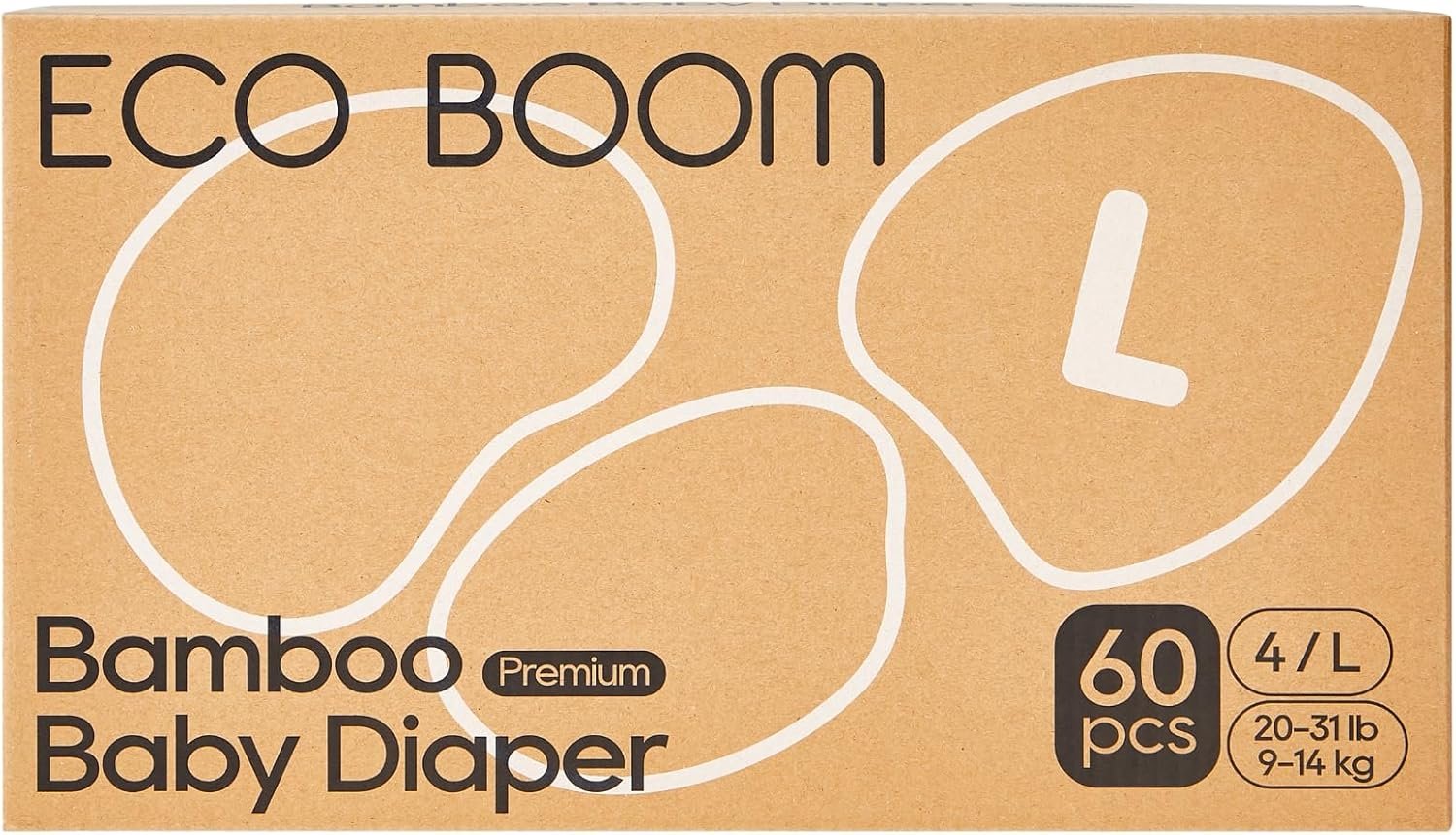 Eco Boom Bamboo Baby Diapers 60 pcs
