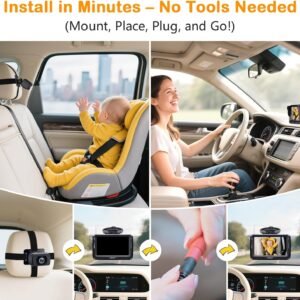 Rohent 1080P Baby Car Camera - Rear-Facing Infant Monitor with Night Vision - Image 3