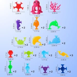 Suction Cup Bath Toys Set for Kids – 32 Ocean Animal & Dinosaur Eggshell for Ages 3-10 - Image 6