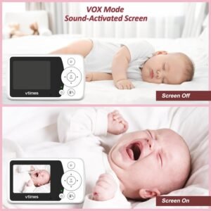 VTimes Baby Monitor with Camera & Audio | No WiFi, Night Vision, 1000ft Range - Image 2