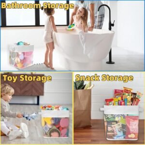 Large Capacity Wall-Mounted Bath Toy Organizer & Storage Bag for Kids - Image 7
