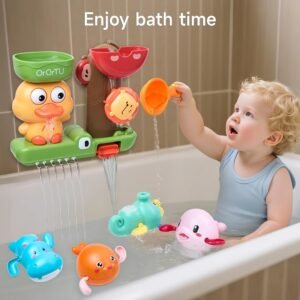 4-Pack Wind-Up Waterfall Bath Toys for Toddlers - No Batteries Needed - Image 2