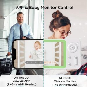 BOIFUN WiFi Baby Monitor - Split Screen, 2 Cameras, 4.3'' LCD, 1080P Video - Image 2