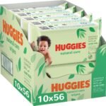Huggies Natural Care Soothe and Comfort Baby Wipes, Aloe Vera, 56 count (Pack of 10) - Packaging May Vary