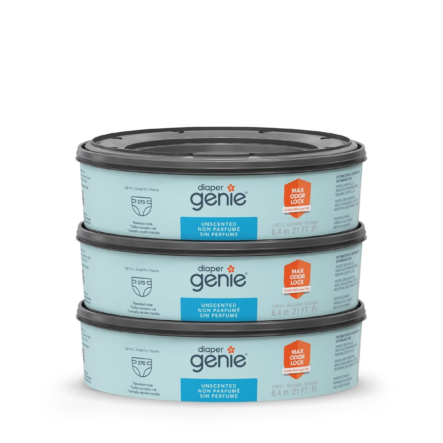 Playtex Diaper Genie Refill, 270 Count (Pack of 3)